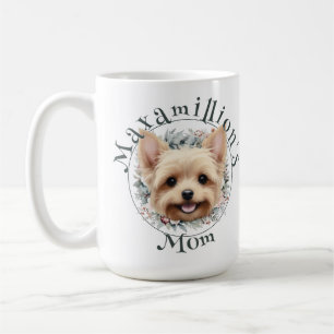 Caneca De Café Watercolor Yorkie e Floral Wreath