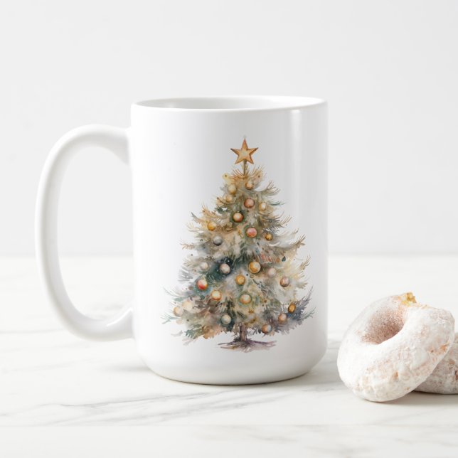 Caneca De Café Watercolour Christmas Coffee Mug (Com Donut)
