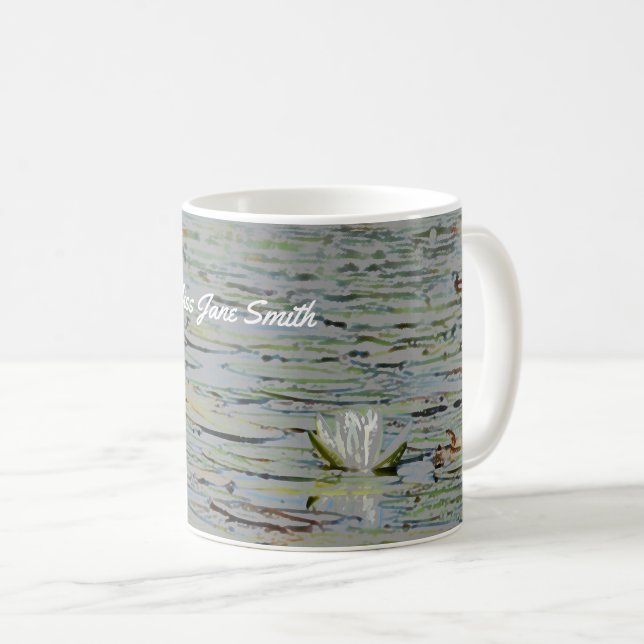 Caneca De Café Waterlily Pond Lake Flower I Café Mug (Frente Esquerda)