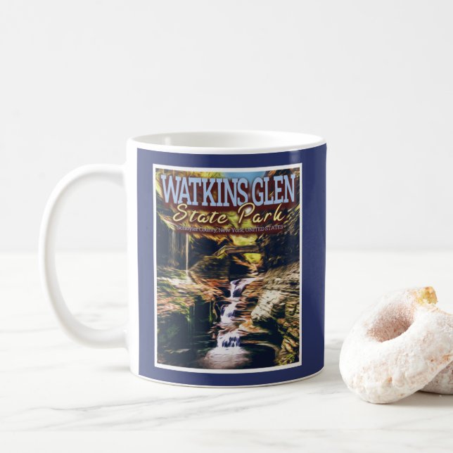 CANECA DE CAFÉ WATKINS GLEN STATE PARK - NOVA YORK ESTADOS UNIDOS (Com Donut)