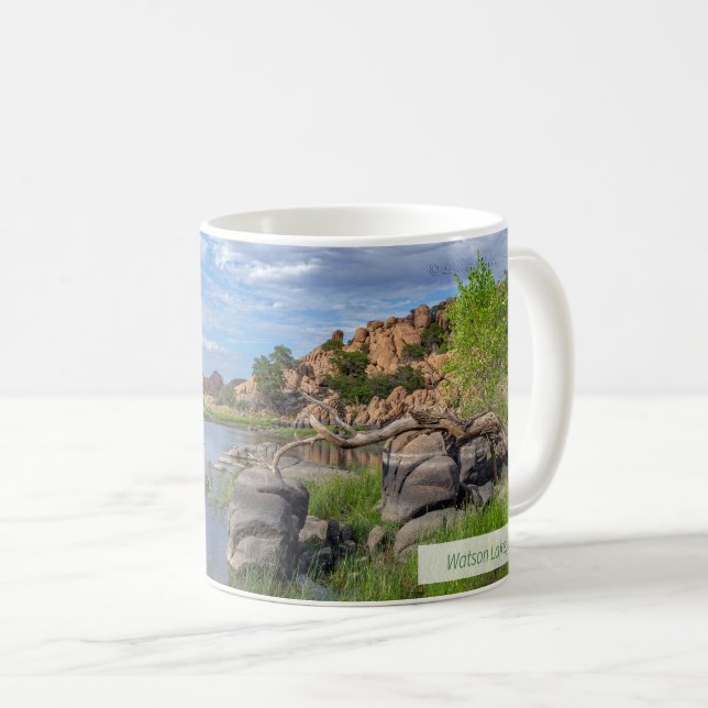 Caneca De Café Watson Lake Psalm 23:1,2 KJV (Frente Esquerda)