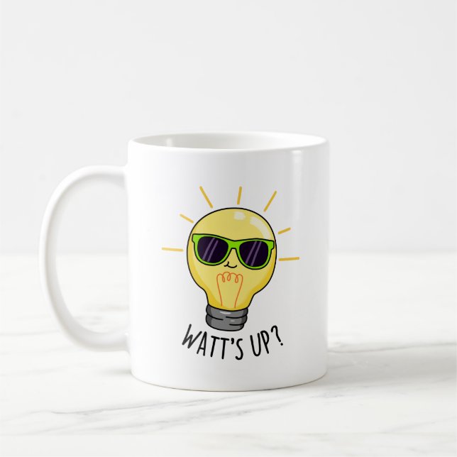 Caneca De Café Watts Up Engraçado Lâmpada Lâmpada (Esquerda)