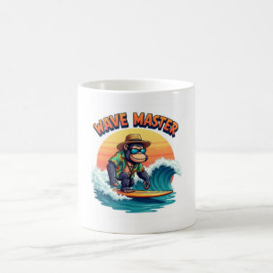 Caneca De Café Wave Mestre 🦍 Funny Gorilla Surf Mug