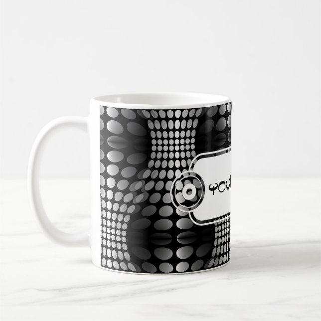 Caneca De Café Waves Pontas Papel de parede preto e branco (Esquerda)