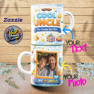 Caneca De Café We Love Uncle Happy Celebration Photo Collage Mugs