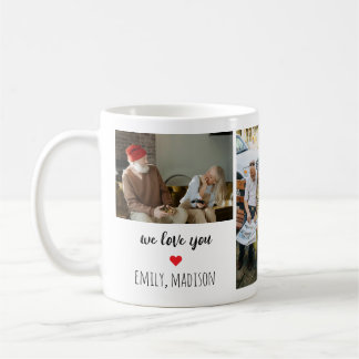 Caneca De Café We Love You Custom Family Photo Collage Mug