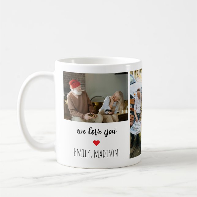 Caneca De Café We Love You Custom Family Photo Collage Mug (Esquerda)