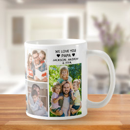 Caneca De Café We love you dad collage of 9 photos children