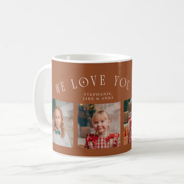 Caneca De Café We Love You Grandma 4-Photo Terracotta (Frente Esquerda)