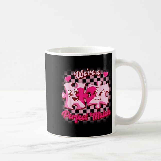 Caneca De Café We’re A Perfect Match Love Puzzle Funny Valentines (Direita)