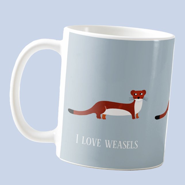 Caneca De Café Weasel Coffee Mug (Fun I Love Weasels custom text coffee mug)