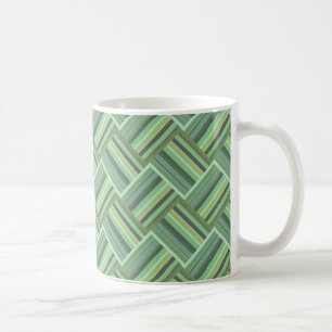 Caneca De Café Weave das listras da verde azeitona