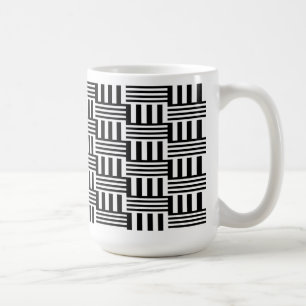 Caneca De Café Weave de cesta preto e branco