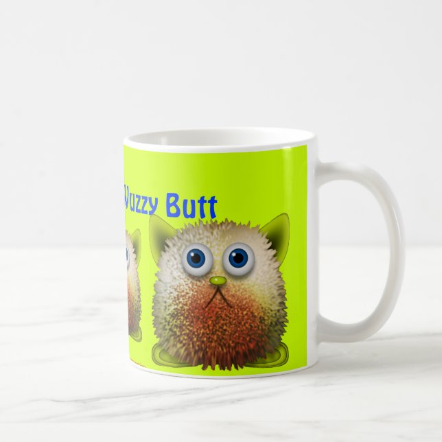 Caneca De Café Weddell o Fofinho Wuzzy-Bumbum Bebendo Mug (Direita)