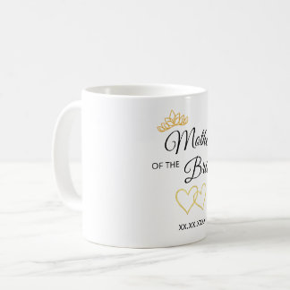 Caneca De Café Wedding Party Role & Date Elegant Design