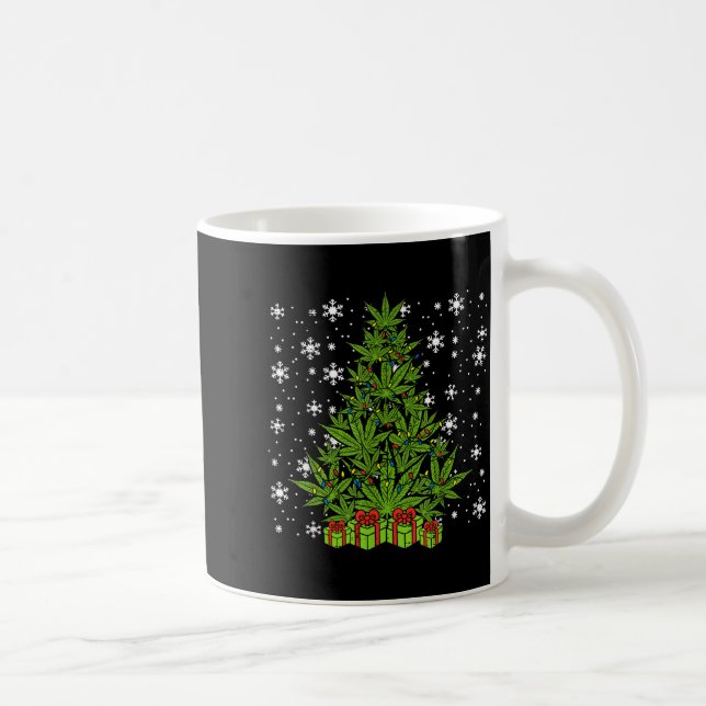 Caneca De Café Weed Christmas Tree Funny Xmas T Men Women  (Direita)