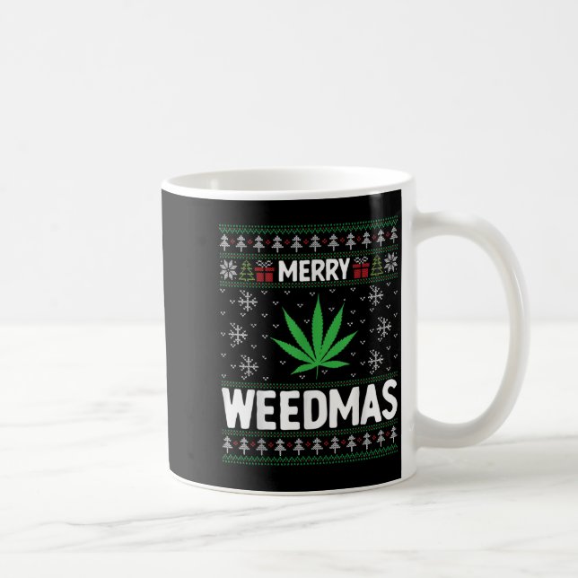 Caneca De Café Weed Merry Weedmas Xmas Smoking  (Direita)