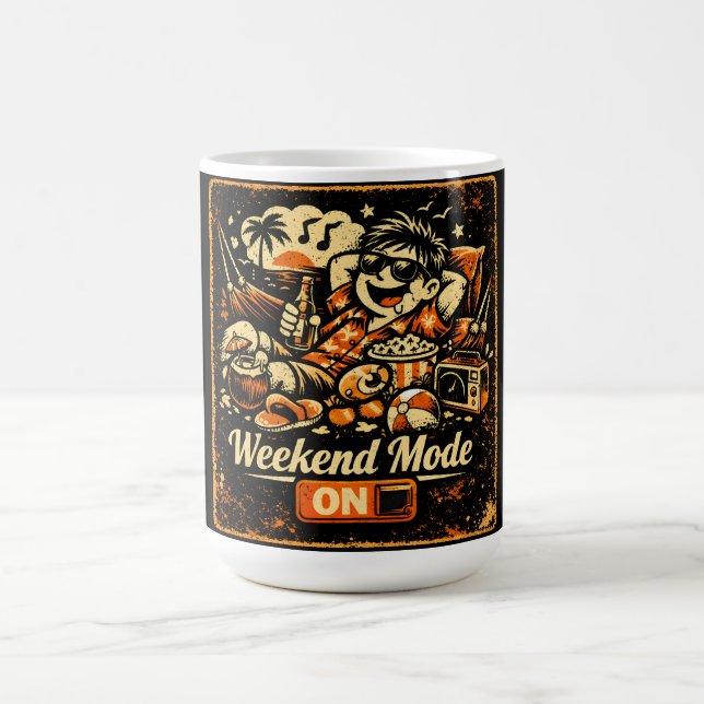 Caneca De Café Weekend Mode ON – Relax Chill Humor Lifestyle (Centro)