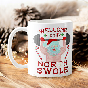 Caneca De Café Weightlifter engraçado de Papai Noel Swole do