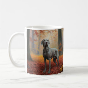 Caneca De Café Weimaraner das Folhas de outono cai inspirado