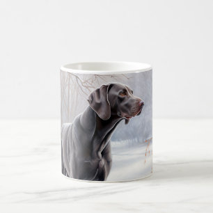Caneca De Café Weimaraner Deixe Nevar Natal