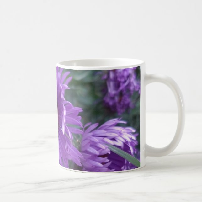 Caneca De Café Weiße Tasse 330 ml mit Blumendruck lila (Direita)