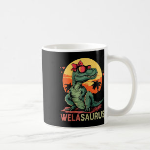 Caneca De Café Welasaurus Dino Dinosaur Wela-saurus T-rex Mãe"