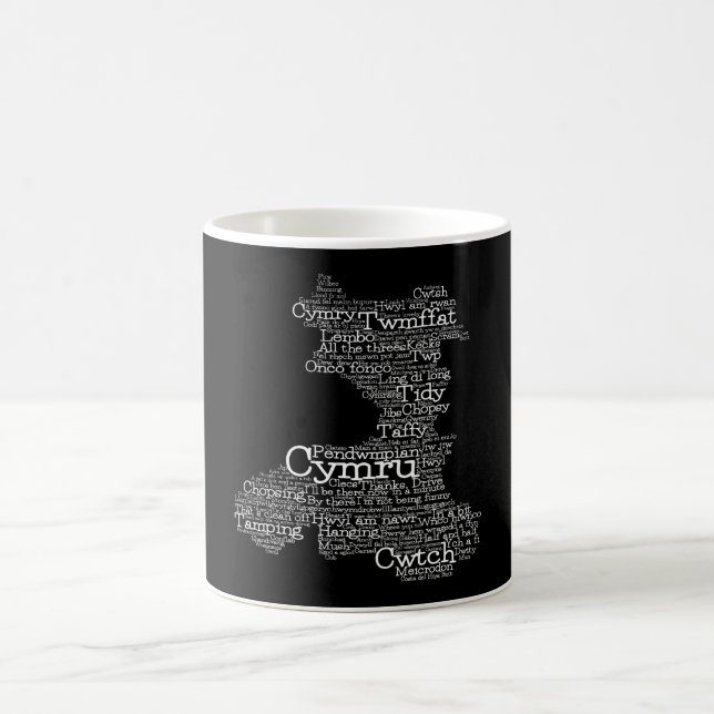 Caneca De Café Welsh Slang Word Art Map Coffee Mug (Centro)