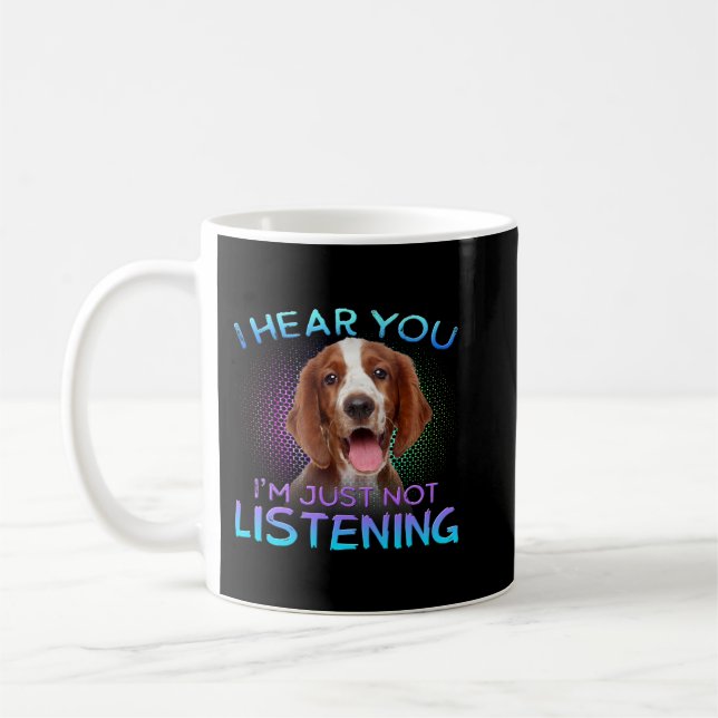 Caneca De Café Welsh Springer Spaniel Eu ouvi você não escutar (Esquerda)