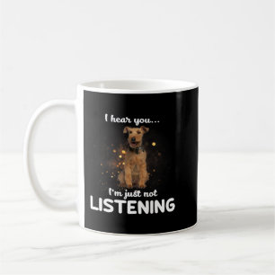 Caneca De Café Welsh Terrier Dog Eu Ouço Você Não Ouvir