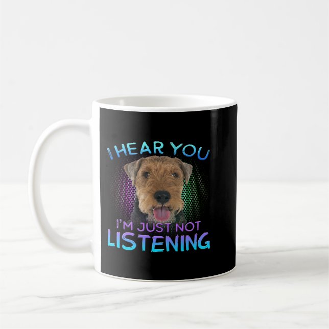 Caneca De Café Welsh Terrier Eu ouvi você não escutar (Esquerda)