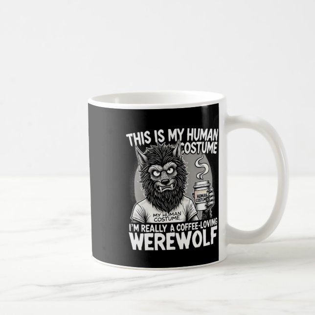 Caneca De Café Werewolf, amante do café, Figurino Humano Hallowe  (Direita)