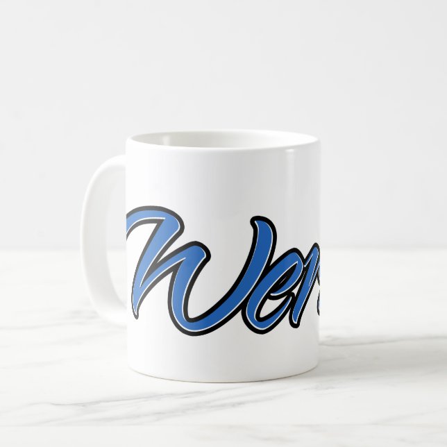 Caneca De Café Werner Vorname Name blue Tasse Kaffeetasse (Frente Esquerda)