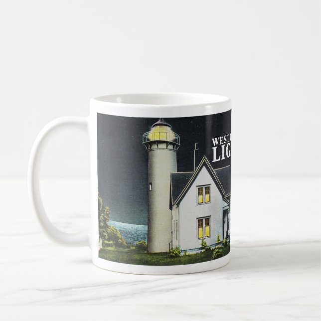 Caneca De Café West Chop Light (Ilha do Vineyard de Martha) (Esquerda)