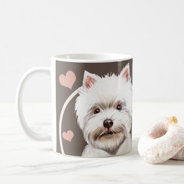 Caneca De Café West Highland Terrier Dog Cada Snc Que Você Faz (Com Donut)