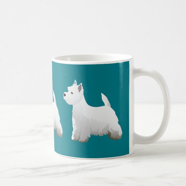 Caneca De Café West Highland White Terrier Basic Brevee Design (Direita)