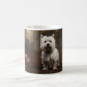 Caneca De Café West Highland White Terrier Halloween Assustador