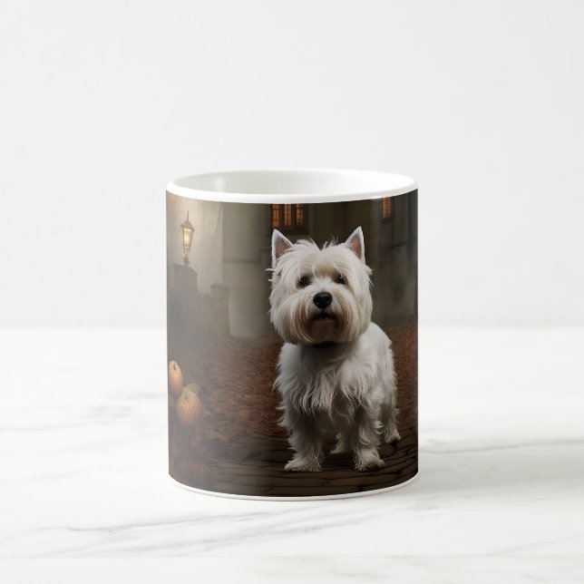 Caneca De Café West Highland White Terrier Halloween Scareen (Centro)