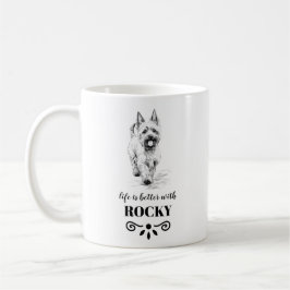 Caneca De Café West-Highland-White-Terrier Nome de cão Personaliz