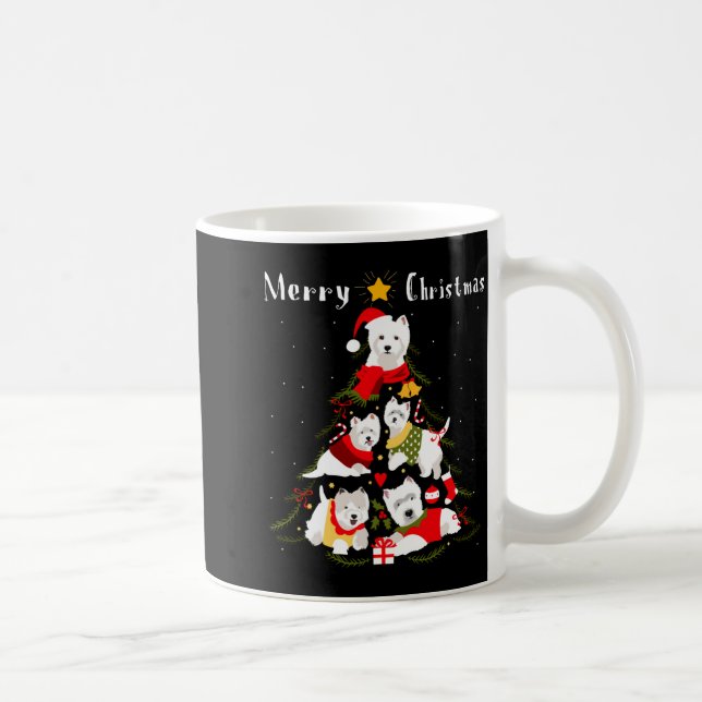 Caneca De Café West Highland White Terrier Westie Christmas Tree  (Direita)