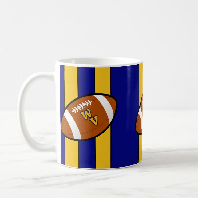 Caneca De Café West Virginia Football Blue e Dourado Pride (Esquerda)