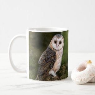 Caneca De Café Western Barn Owl - Impressão a Aquarela 