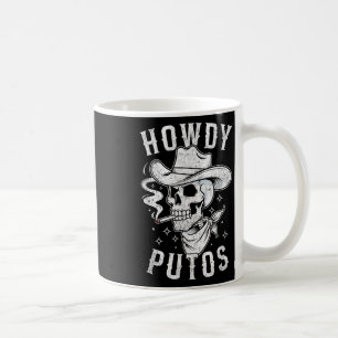 Caneca De Café Western Cowboy Skull Hola Howdy Putos Espanhol