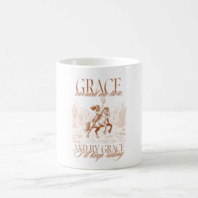 Caneca De Café Western Cowgirl Grace Grace Carried Me Here (Centro)