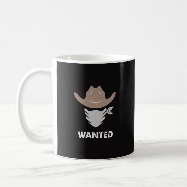 Caneca De Café Western Outlaw Cowboy Wanted (Esquerda)
