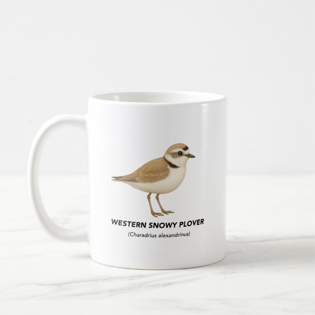 Caneca De Café Western Snowy Plover - Pássaros da Califórnia (Esquerda)