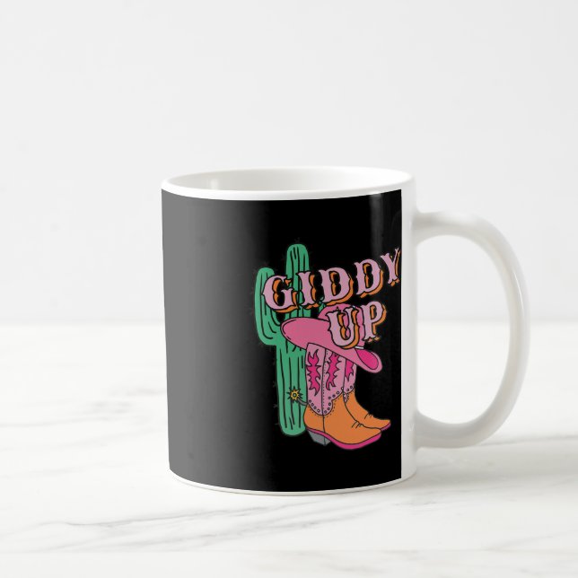 Caneca De Café Western Texas Giddy Up Cowboy Boots Cactus (Direita)