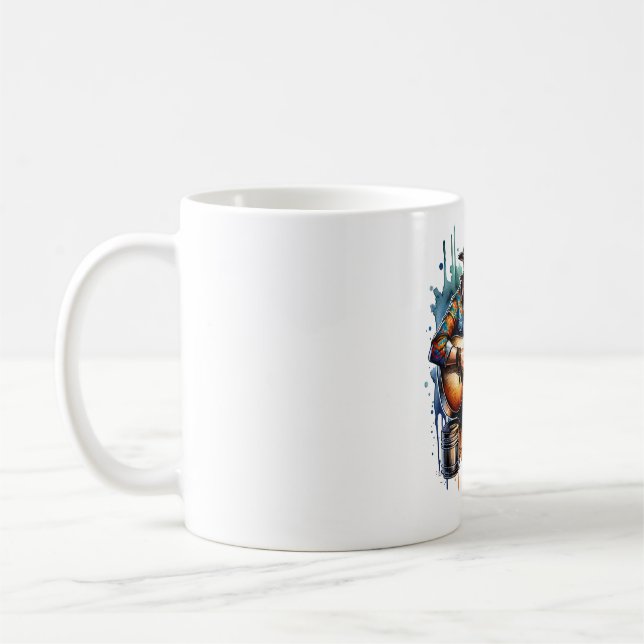 Caneca De Café ✨Western Vibes – Cowboy Playing Guitar Design for  (Esquerda)