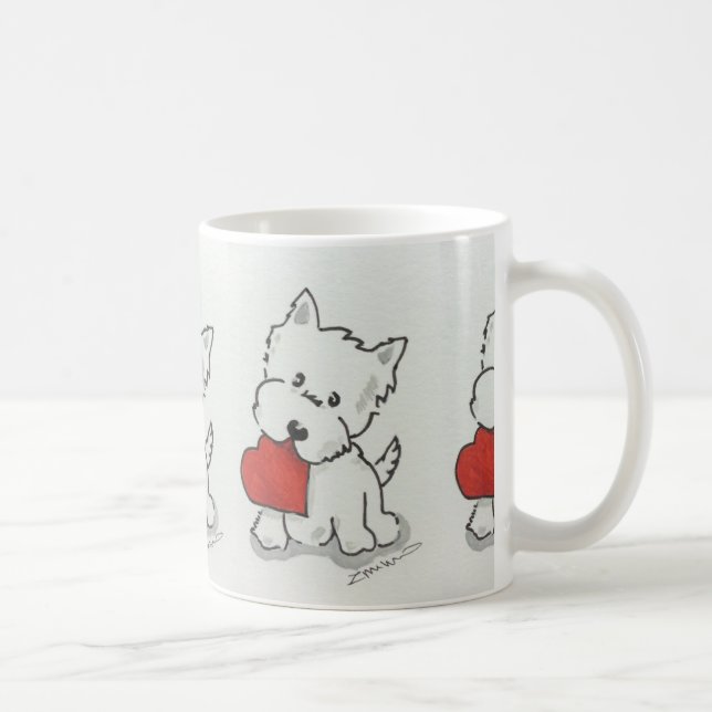Caneca De Café Westie com coração (Direita)