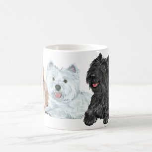 Caneca De Café Westie com dois Cairn Terriers